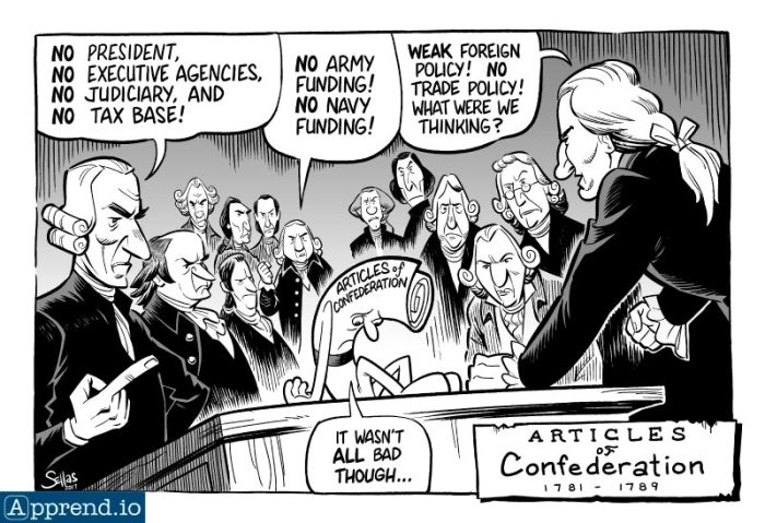 Articles of confederation political cartoon