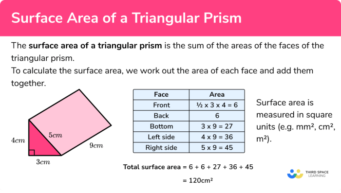 Surface area triangular prism worksheet