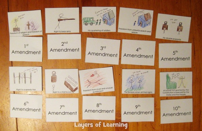 Bill of rights matching worksheet