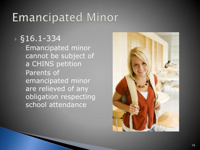 Emancipated minor in washington state