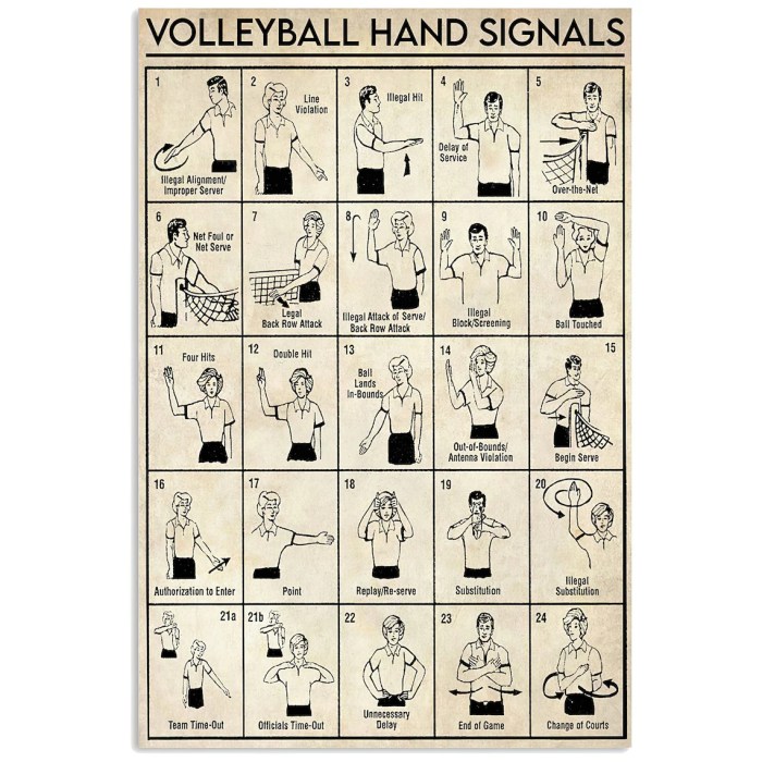 Line judging volleyball hand signals