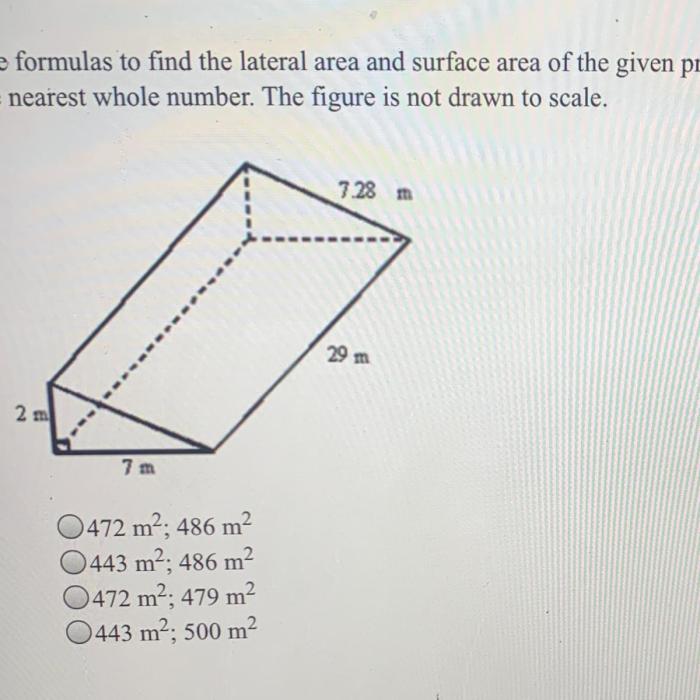 Find the surface area to the nearest whole number