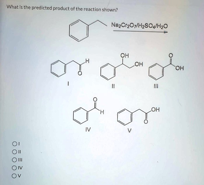 What is the predicted product of the reaction shown h2so4