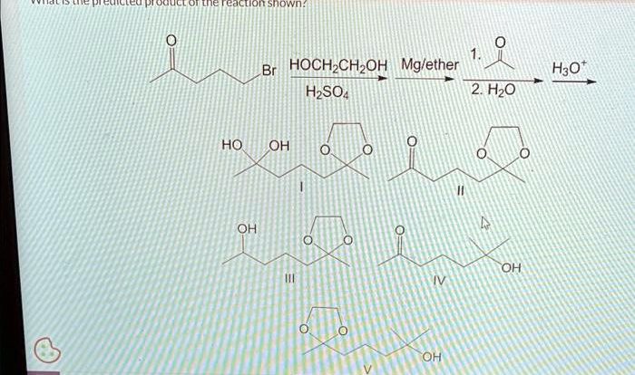 What is the predicted product of the reaction shown h2so4