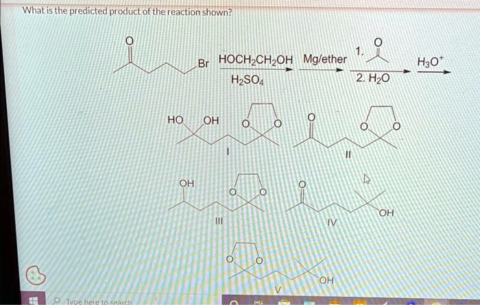 What is the predicted product of the reaction shown h2so4