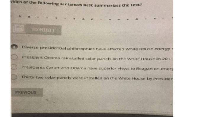 White house solar panel reading passage on teas